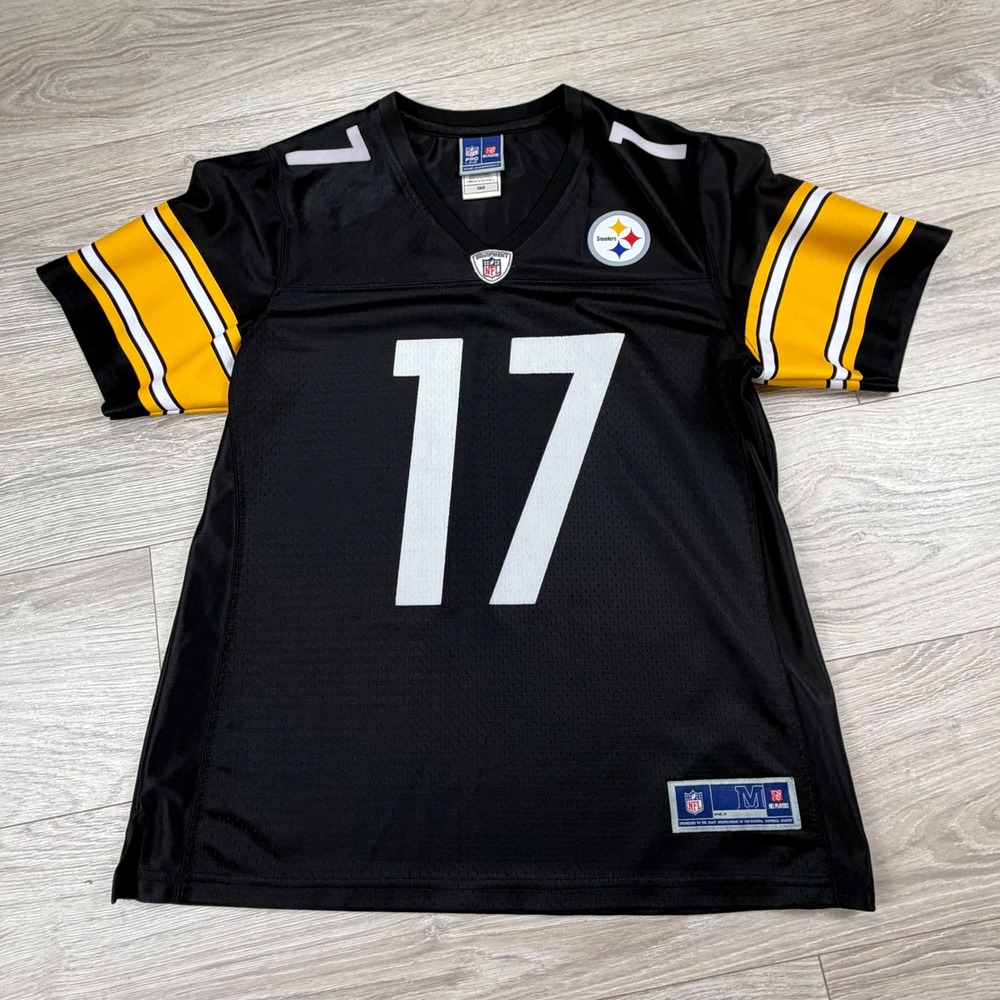 NFL Pro Line Pittsburgh Steelers Mike Wallace 17 Jersey Womens Medium Black Gold
